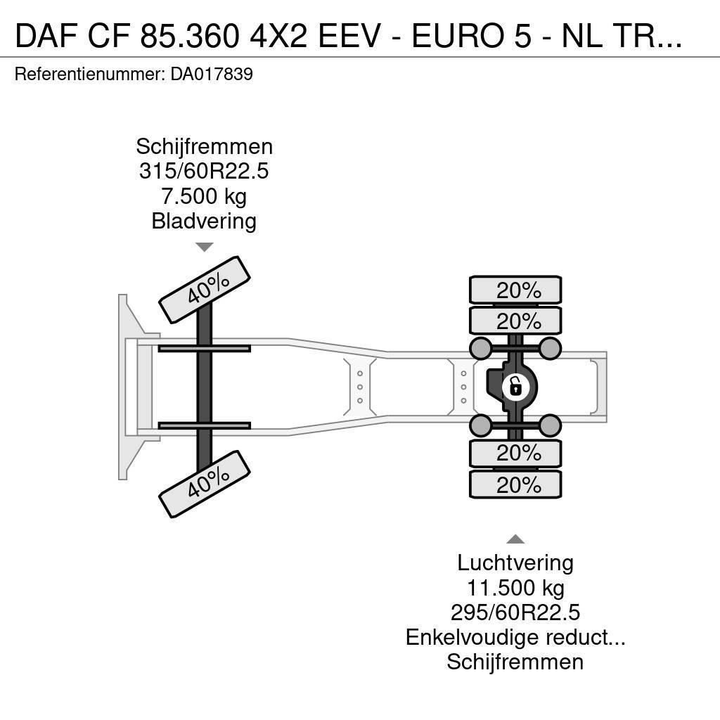 DAF CF 85.360 4X2 EEV - EURO 5 - NL TRUCK - MEGA Tegljači