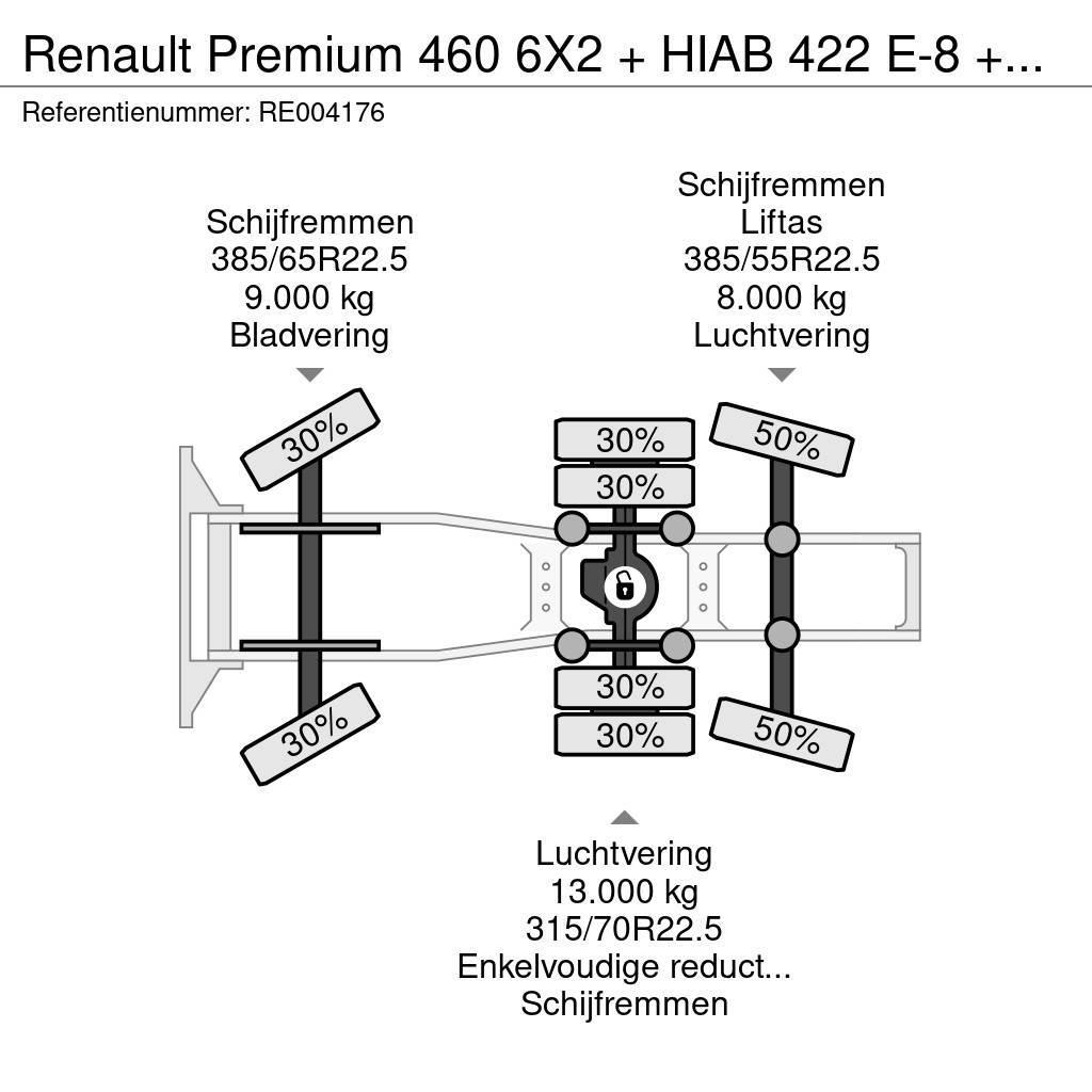 Renault Premium 460 6X2 + HIAB 422 E-8 + REMOTE CONTROL Tegljači