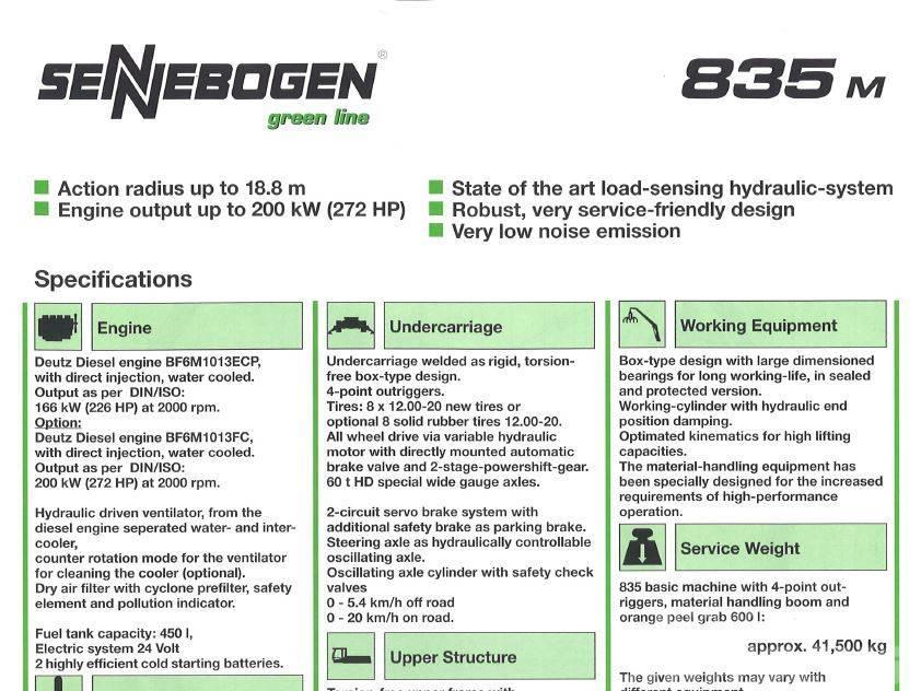 Sennebogen 835C Bageri za prenos primarnih/sekundarnih sirovina