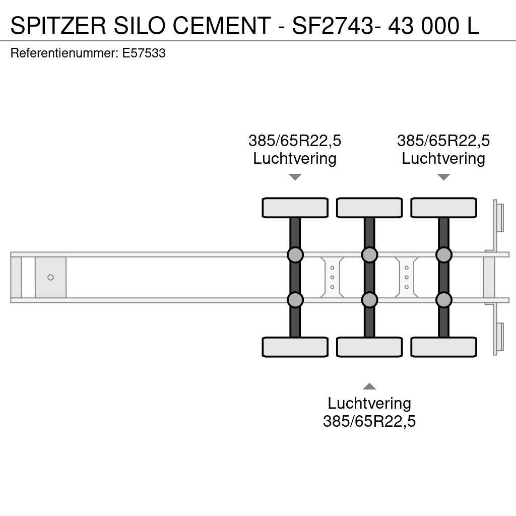 Spitzer Silo CEMENT - SF2743- 43 000 L Poluprikolice cisterne