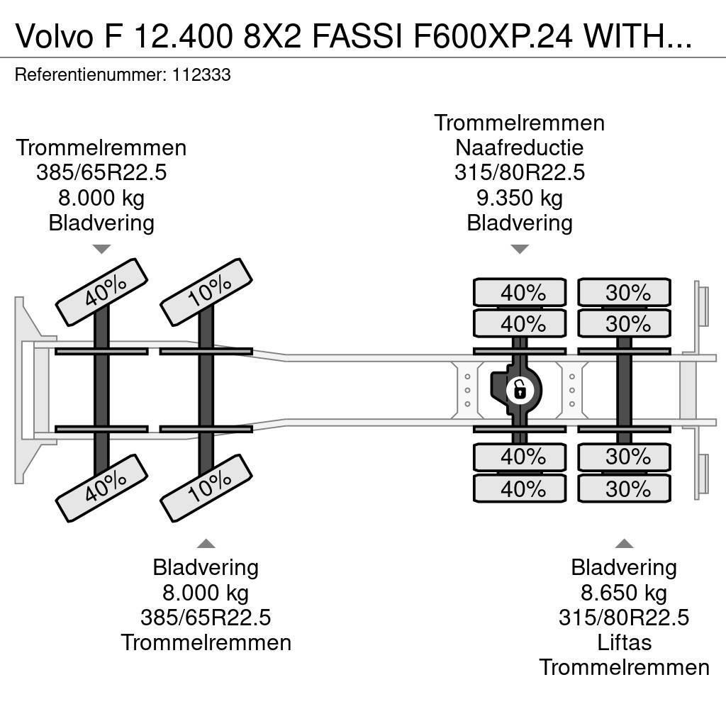 Volvo F 12.400 8X2 FASSI F600XP.24 WITH JIB Polovne dizalice za sve terene