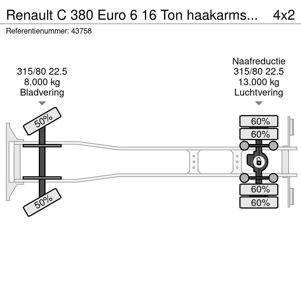 Renault C 380 Euro 6 16 Ton haakarmsysteem Rol kiper kamioni sa kukom za podizanje tereta