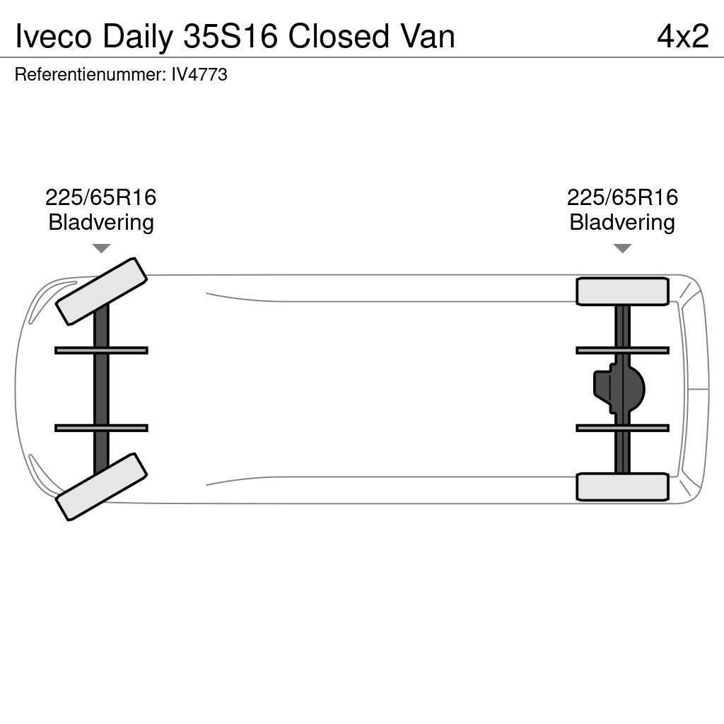 Iveco Daily 35S16 Closed Van Sanduk kombiji