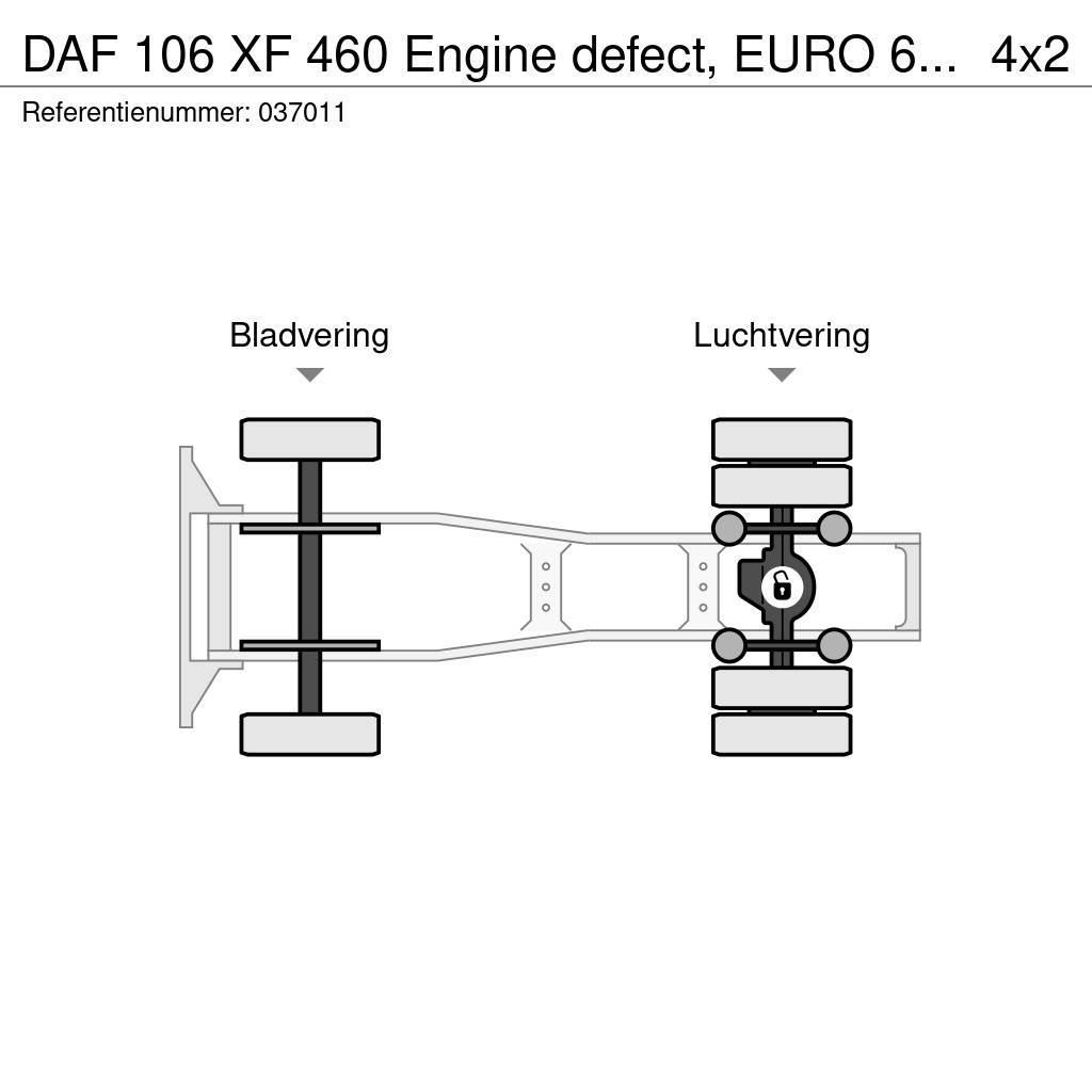 DAF 106 XF 460 Engine defect, EURO 6, Standairco Tegljači