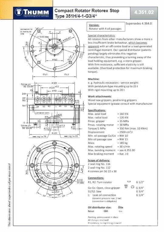 Thumm 351 H-4-1 | ROTATOR HYDRAULICZNY | 16 Ton Rotatori za građevinarstvo