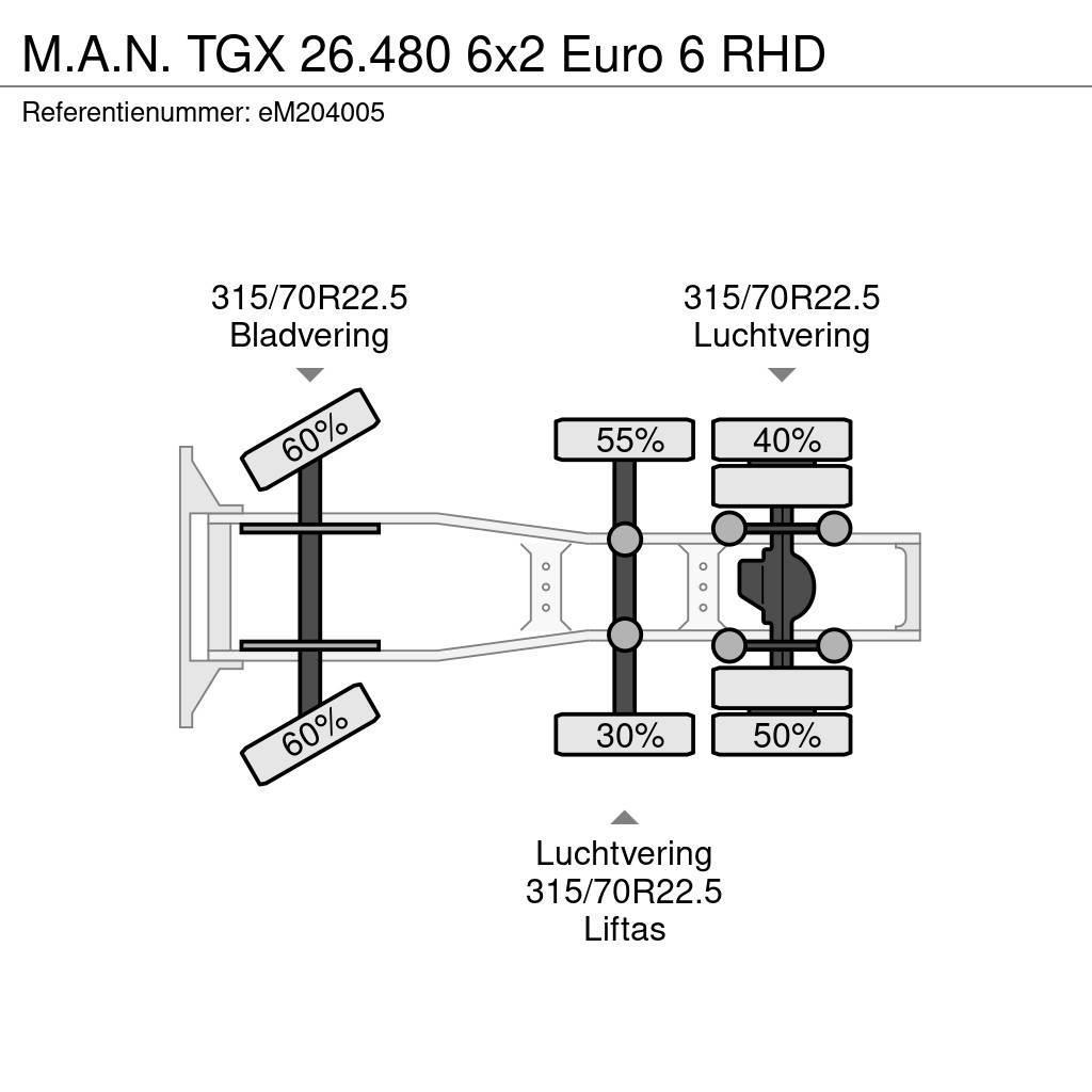 MAN TGX 26.480 6x2 Euro 6 RHD Tegljači