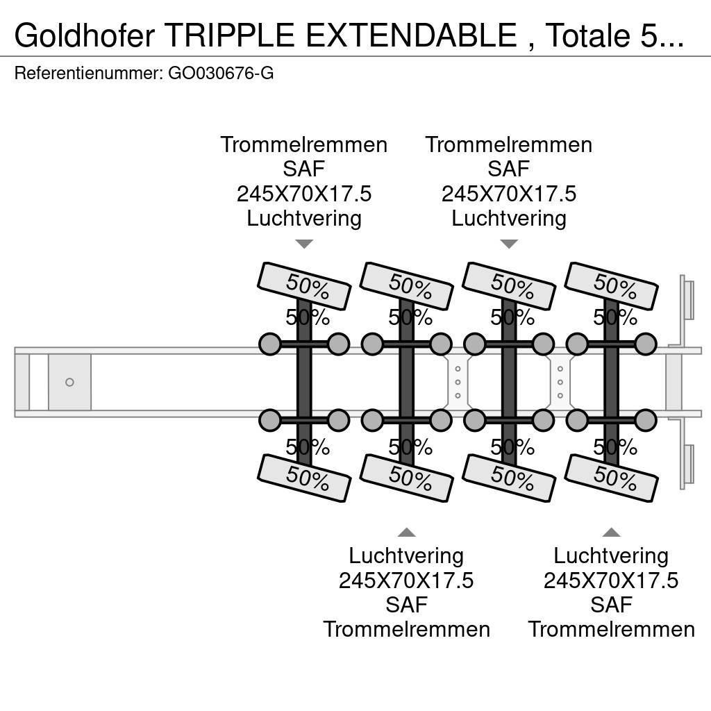 Goldhofer TRIPPLE EXTENDABLE , Totale 51 M 4 AXEL STEERING Poluprikolice labudice