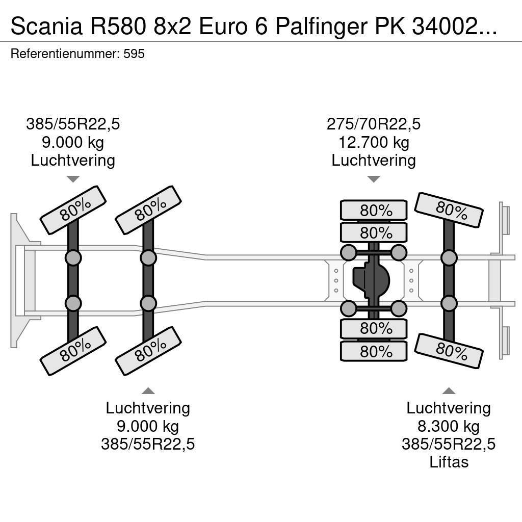 Scania R580 8x2 Euro 6 Palfinger PK 34002-SHF 7 x Hydr. W Polovne dizalice za sve terene
