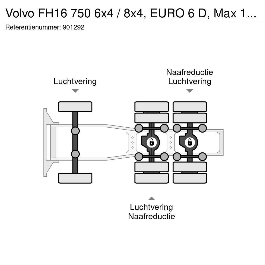 Volvo FH16 750 6x4 / 8x4, EURO 6 D, Max 150.000 kg, Reta Tegljači
