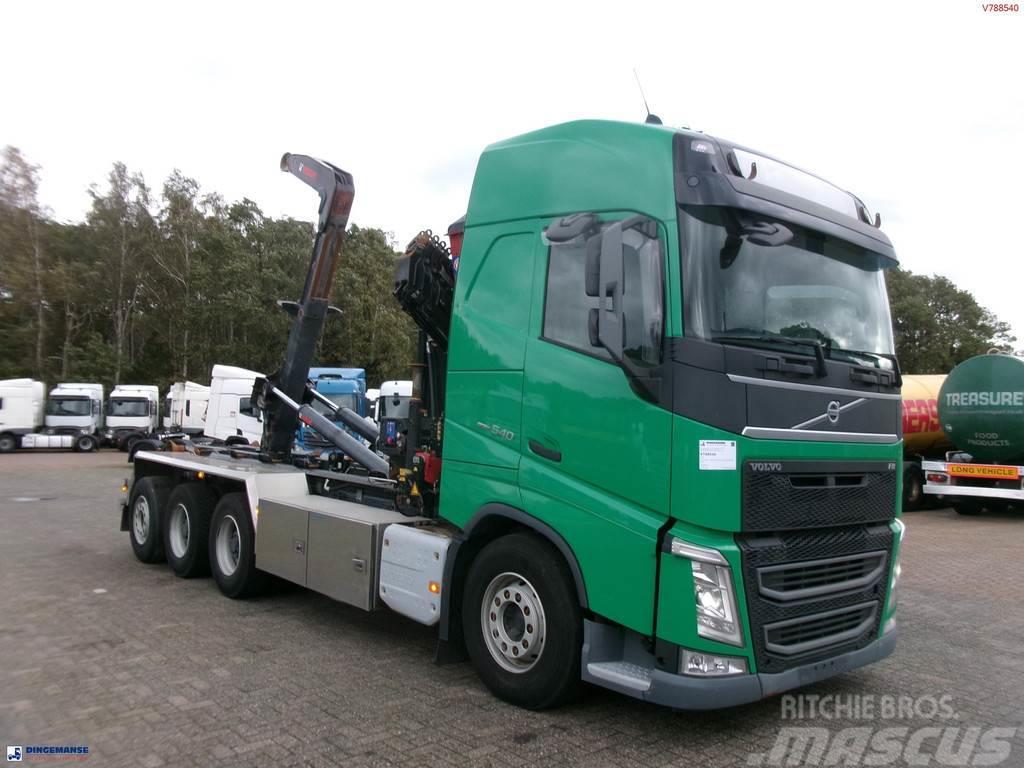 Volvo FH 540 8X4 + HMF 1520 K5 crane + Hiab 24t containe Rol kiper kamioni sa kukom za podizanje tereta
