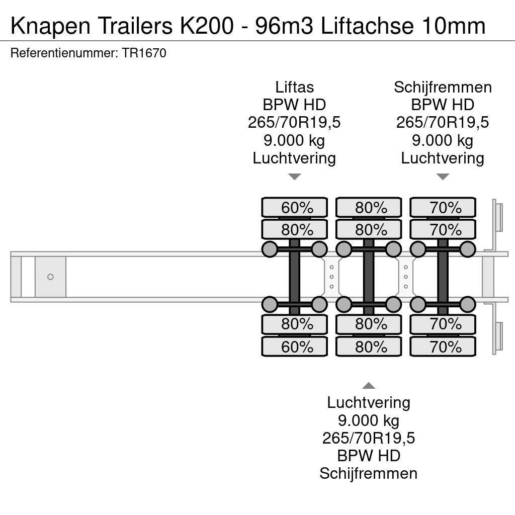 Knapen Trailers K200 - 96m3 Liftachse 10mm Poluprikolice sa pokretnim podom