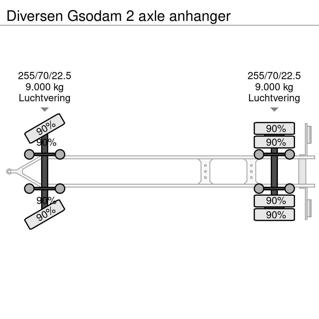  Diversen Gsodam 2 axle anhanger Prikolice platforme/otvoreni sanduk
