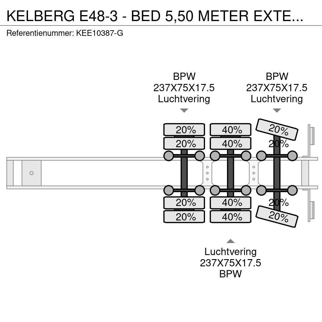 Kel-Berg E48-3 - BED 5,50 METER EXTENDABLE + HYDRAULIC RAMP Poluprikolice labudice