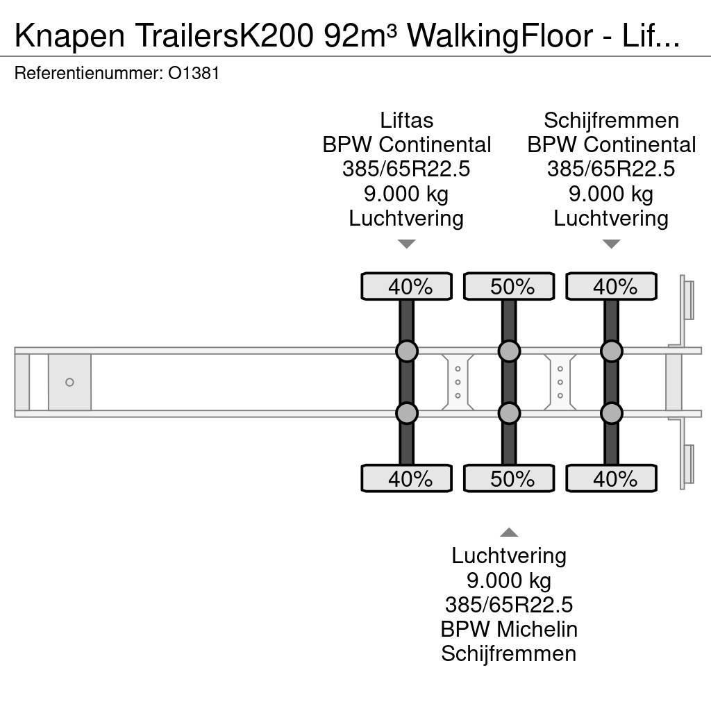 Knapen Trailers K200 92m³ WalkingFloor - LiftAs - Schijfr Poluprikolice sa pokretnim podom