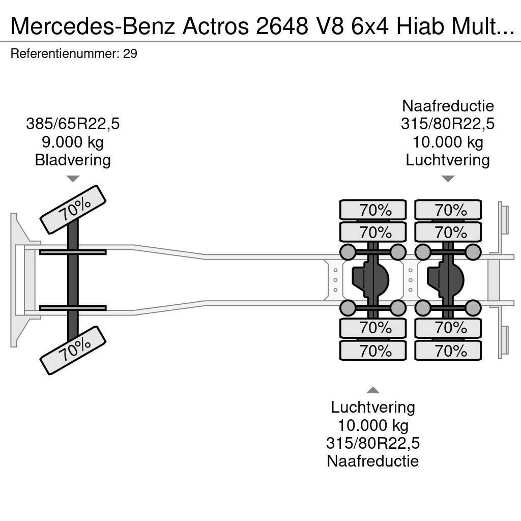 Mercedes-Benz Actros 2648 V8 6x4 Hiab Multilift 20 Tons Hooklift Rol kiper kamioni sa kukom za podizanje tereta