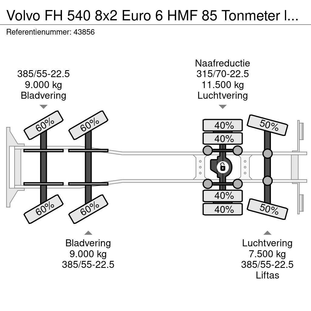 Volvo FH 540 8x2 Euro 6 HMF 85 Tonmeter laadkraan + Fly- Polovne dizalice za sve terene