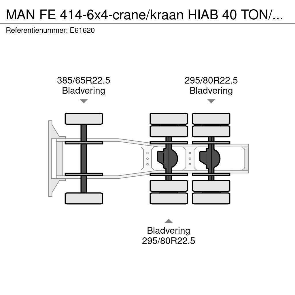 MAN FE 414-6x4-crane/kraan HIAB 40 TON/M -5xHYDR. Tegljači