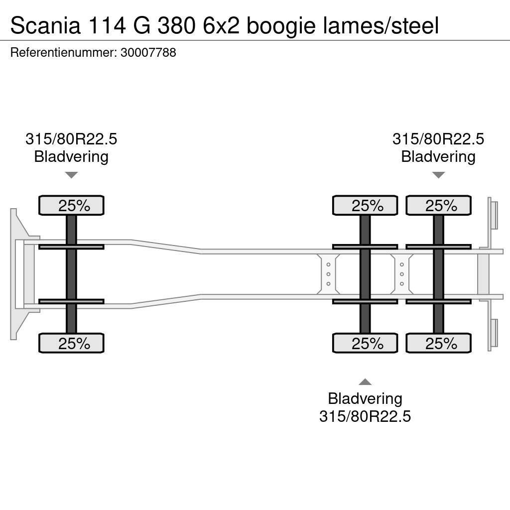 Scania 114 G 380 6x2 boogie lames/steel Kamioni-šasije