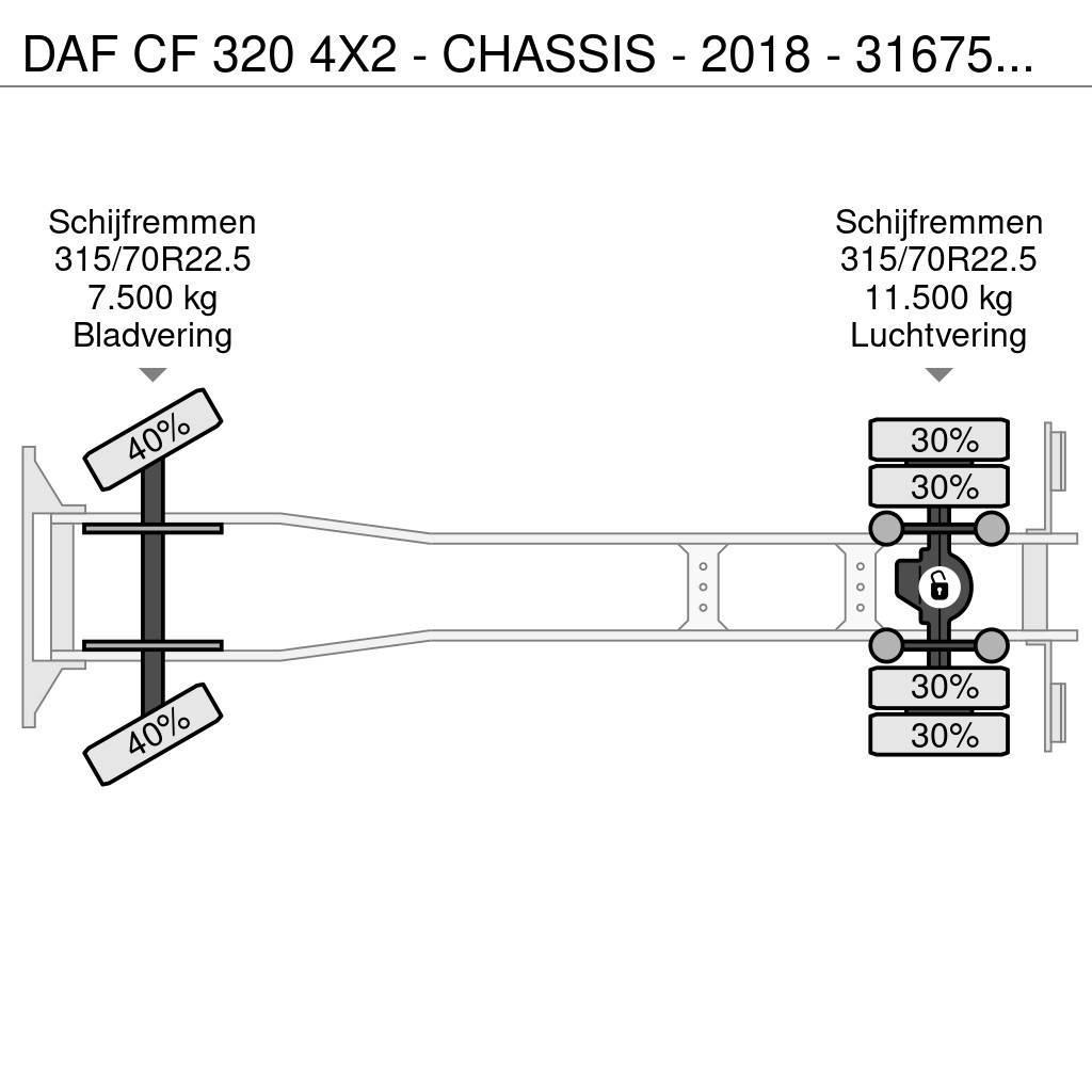 DAF CF 320 4X2 - CHASSIS - 2018 - 316750KM - LAADKLEP Kamioni-šasije