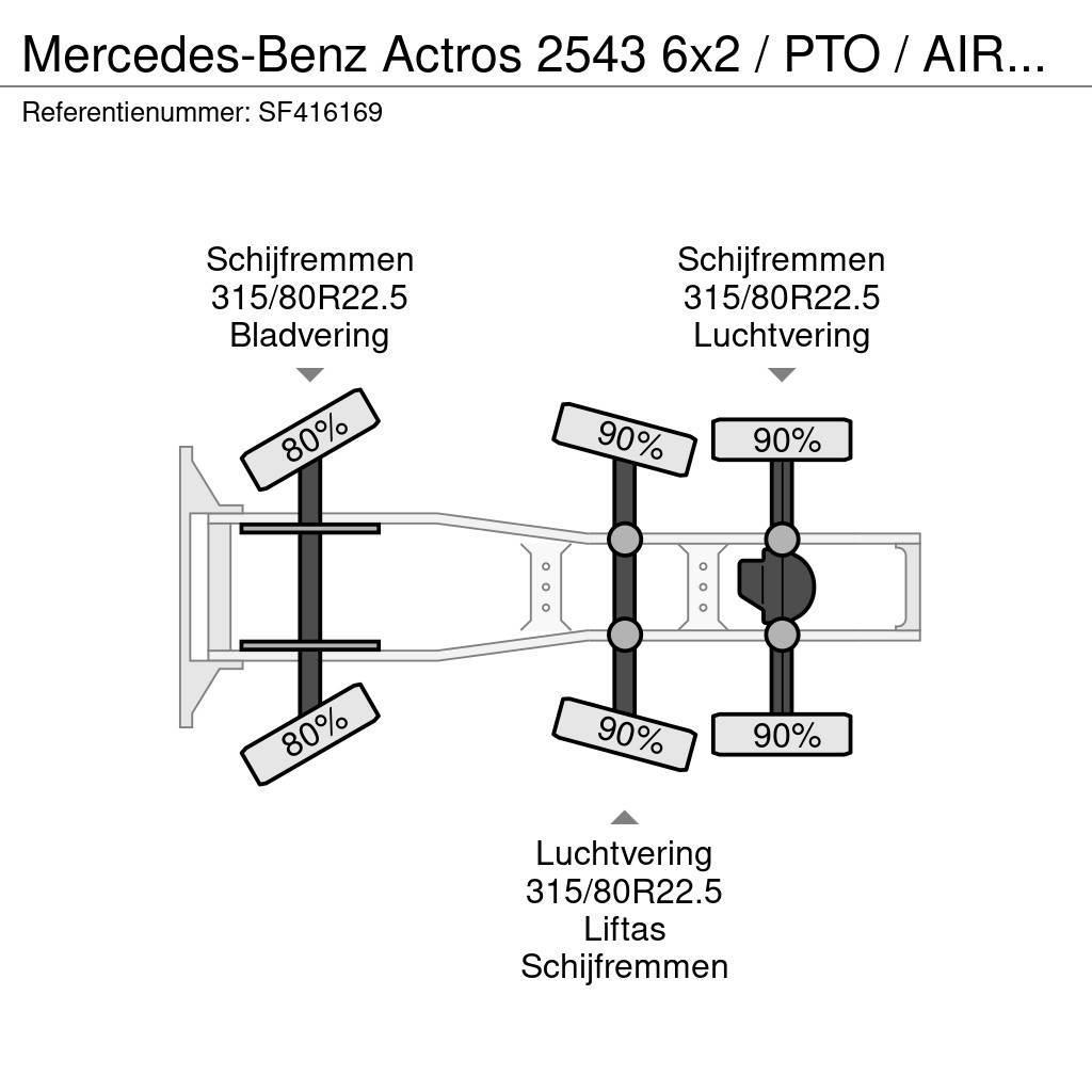 Mercedes-Benz Actros 2543 6x2 / PTO / AIRCO / EURO 6 Tegljači