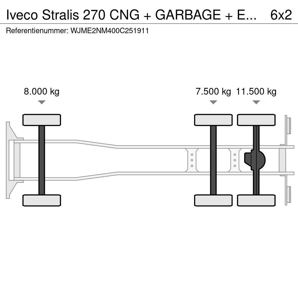 Iveco Stralis 270 CNG + GARBAGE + EURO 5 + 6X2 + RETARDE Kamioni za otpad
