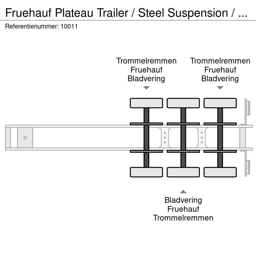 Fruehauf Plateau Trailer / Steel Suspension / Twist-Locks Kontejnerske poluprikolice