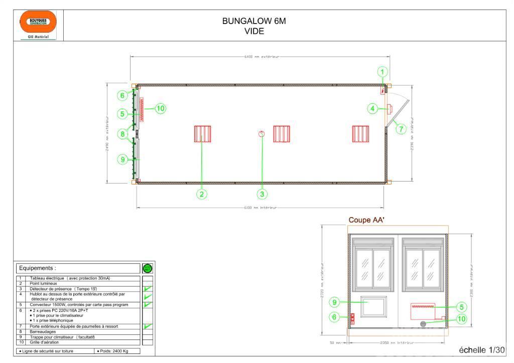  Bungalow 6 m Bureau vide Građevinski kontejneri