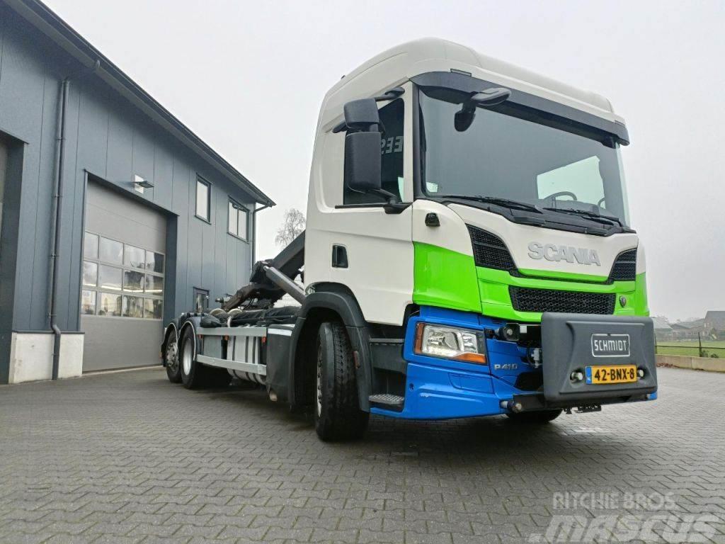 Scania P410 2019 - 6X2 LIFTAS GESTUURD - VDL 21T - VOLLED Rol kiper kamioni sa kukom za podizanje tereta