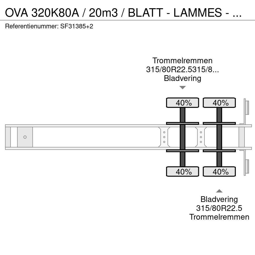 OVA 320K80A / 20m3 / BLATT - LAMMES - SPRING Kiper poluprikolice