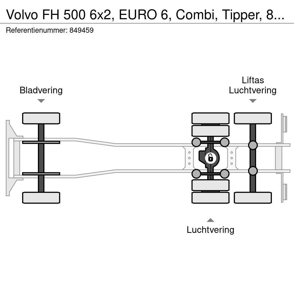Volvo FH 500 6x2, EURO 6, Combi, Tipper, 84 M3 Kiperi kamioni