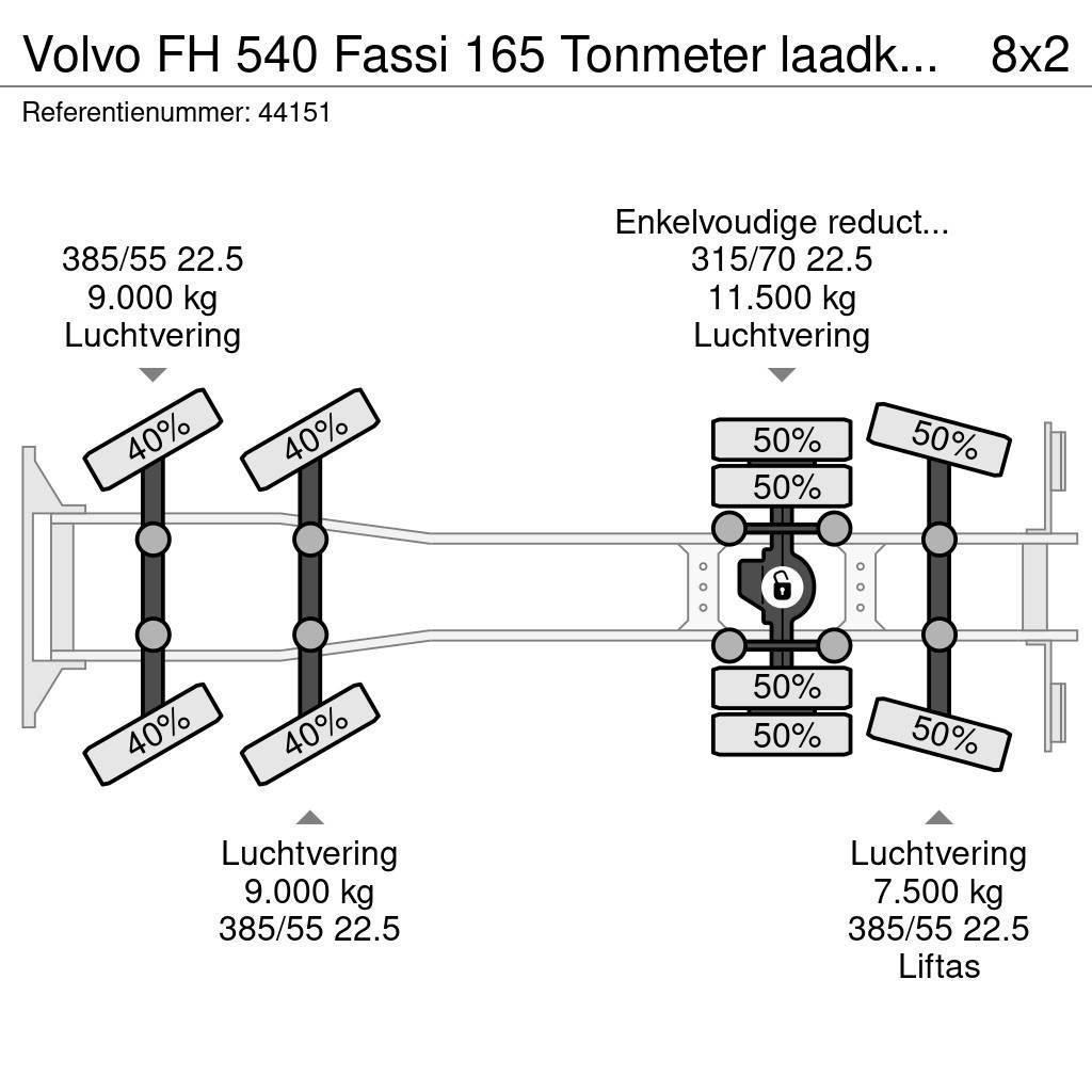 Volvo FH 540 Fassi 165 Tonmeter laadkraan + Fly-Jib Just Polovne dizalice za sve terene