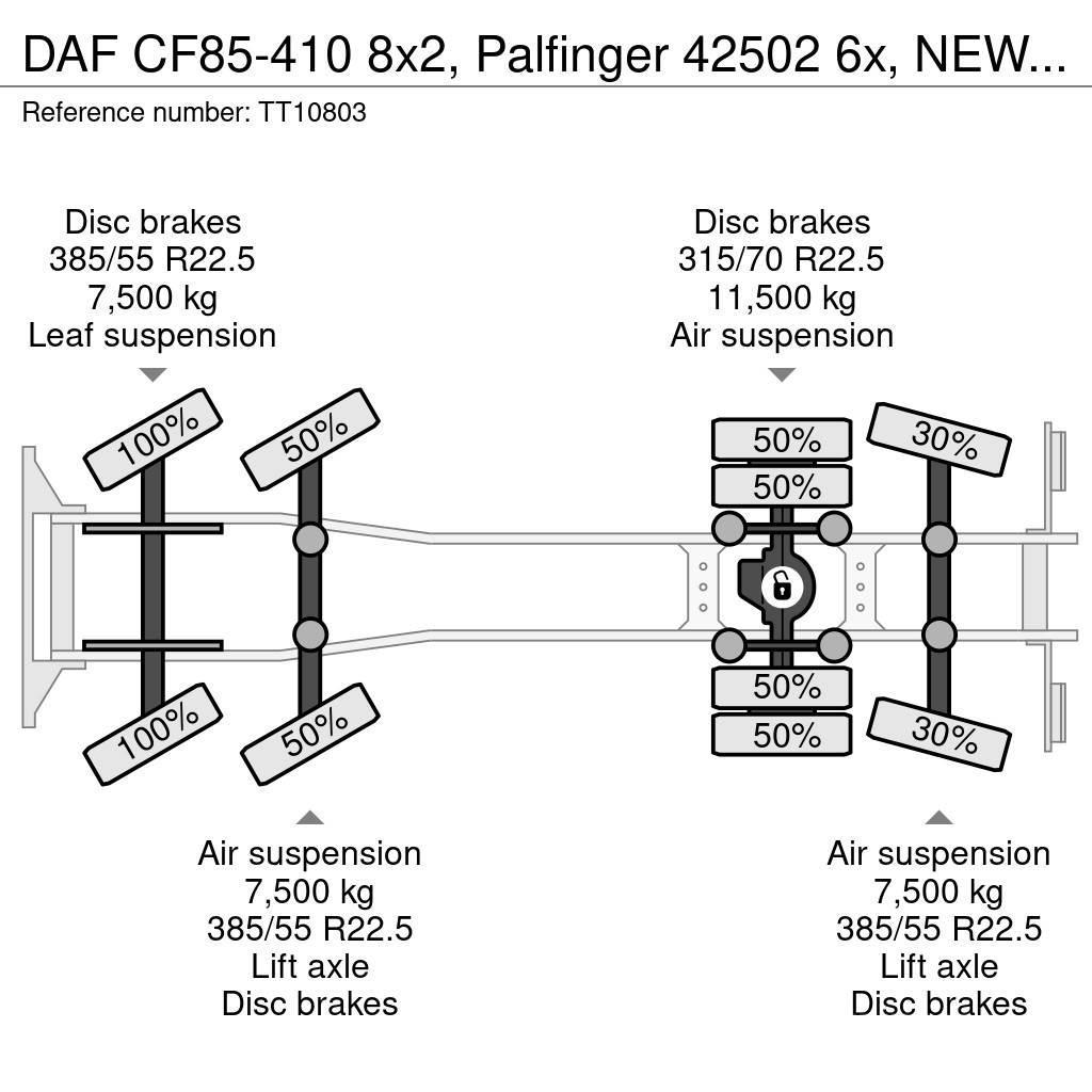 DAF CF85-410 8x2, Palfinger 42502 6x, NEW Engine Polovne dizalice za sve terene