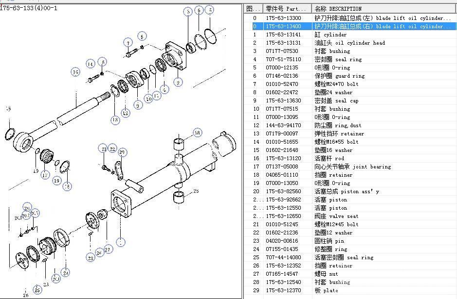 Shantui SD32 blade lift cylinder 171-62-02000 171-62-01500 Hidraulika