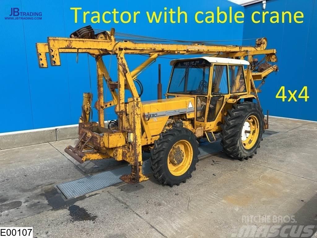 Landini 8830 4x4, Tractor with cable crane, drill rig Traktori