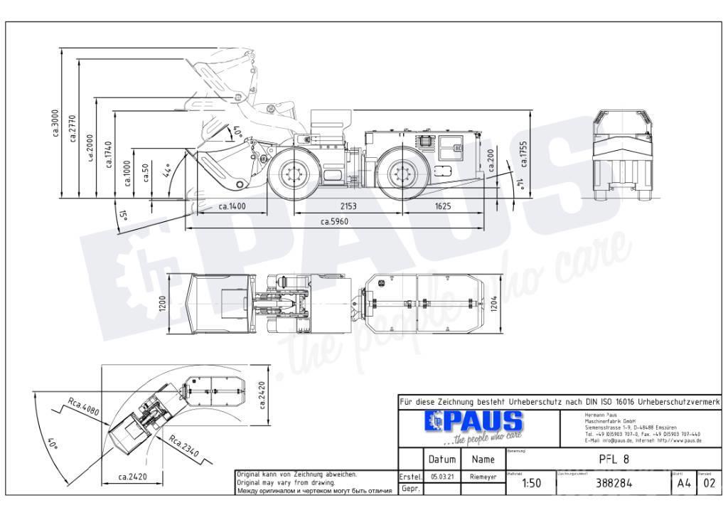 Paus PFL 8 / compact Load Haul Dump (LHD) / Mining Podzemni utovarivači