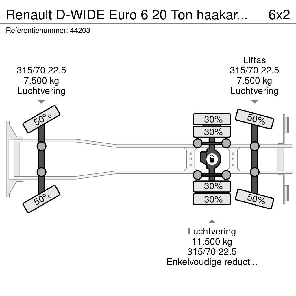Renault D-WIDE Euro 6 20 Ton haakarmsysteem Rol kiper kamioni sa kukom za podizanje tereta