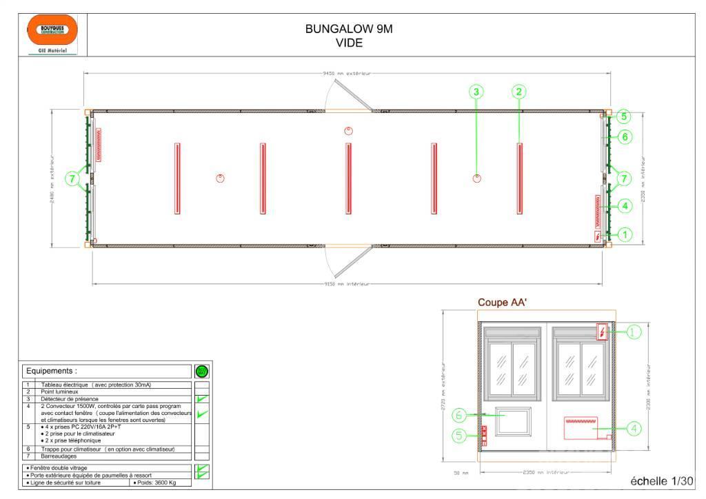  Bungalow 9 m Bureau vide Građevinski kontejneri