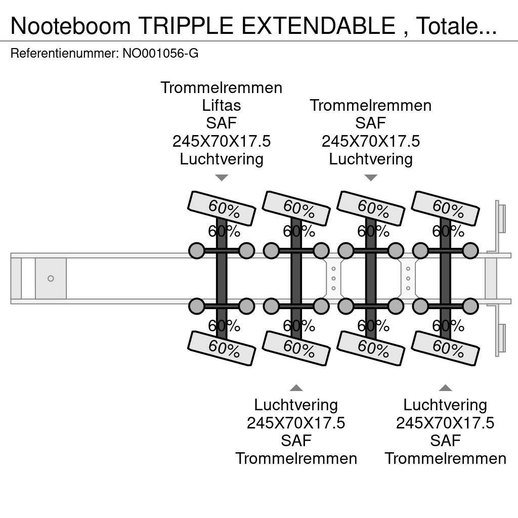 Nooteboom TRIPPLE EXTENDABLE , Totale 47,95 M 4 AXEL STEERIN Poluprikolice labudice