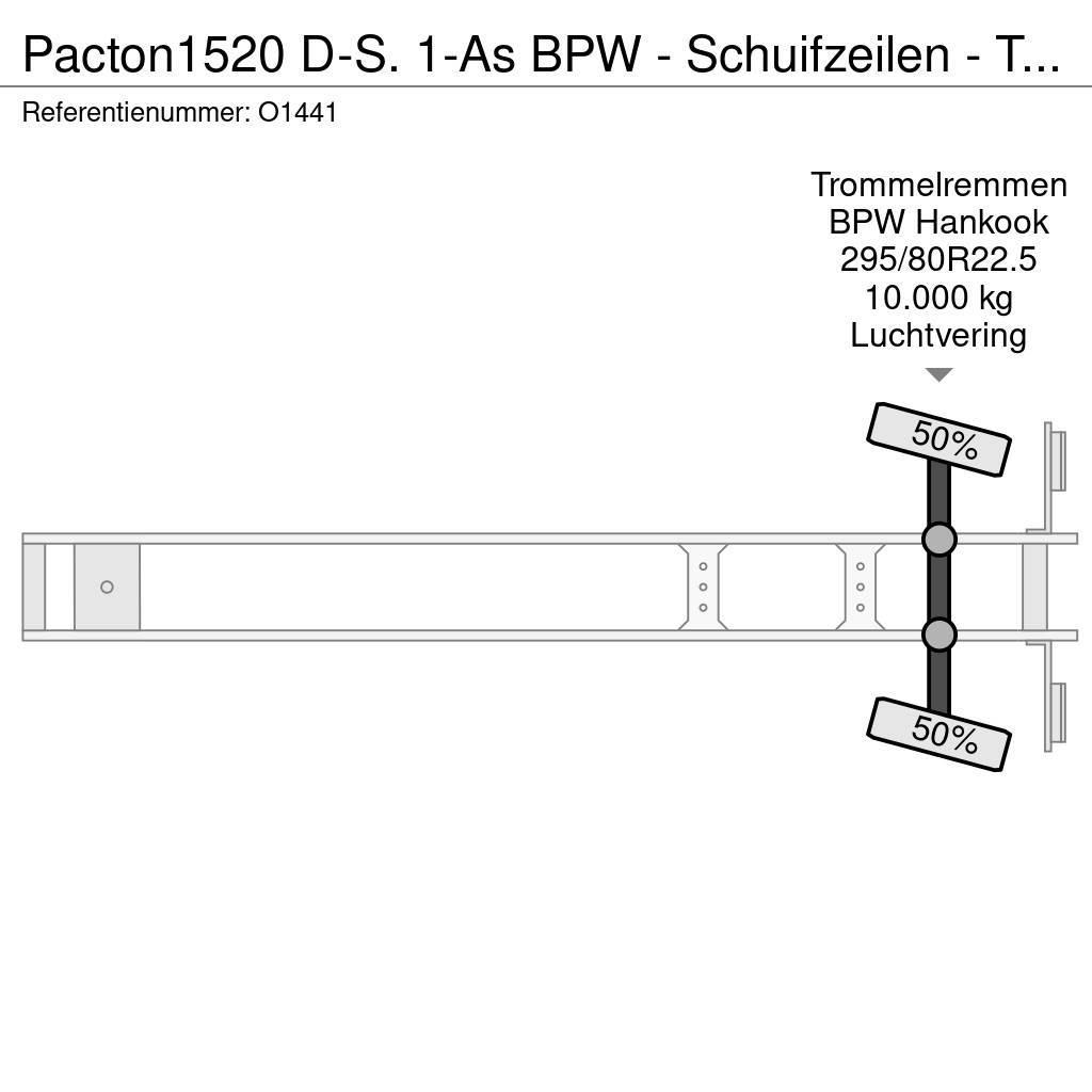 Pacton 1520 D-S. 1-As BPW - Schuifzeilen - Trommelremmen Poluprikolice sa ciradom