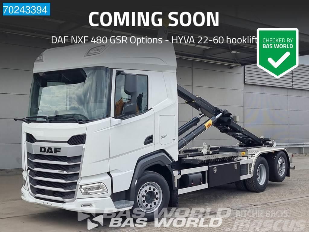 DAF XF 480 6X2 NEW HYVA 22-60 ACC GSR Options Lift-Len Rol kiper kamioni sa kukom za podizanje tereta