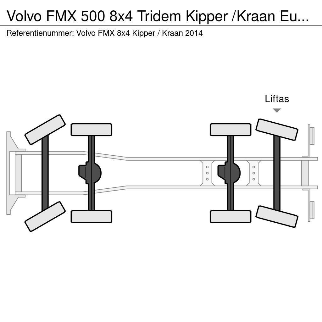 Volvo FMX 500 8x4 Tridem Kipper /Kraan Euro 6 Kiperi kamioni