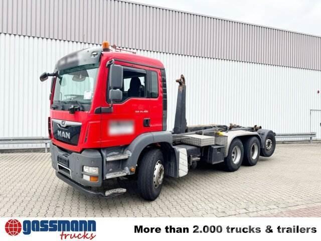 MAN TGA 35.400 8X4-4 BL, Lenk-/Liftachse Rol kiper kamioni sa kukom za podizanje tereta