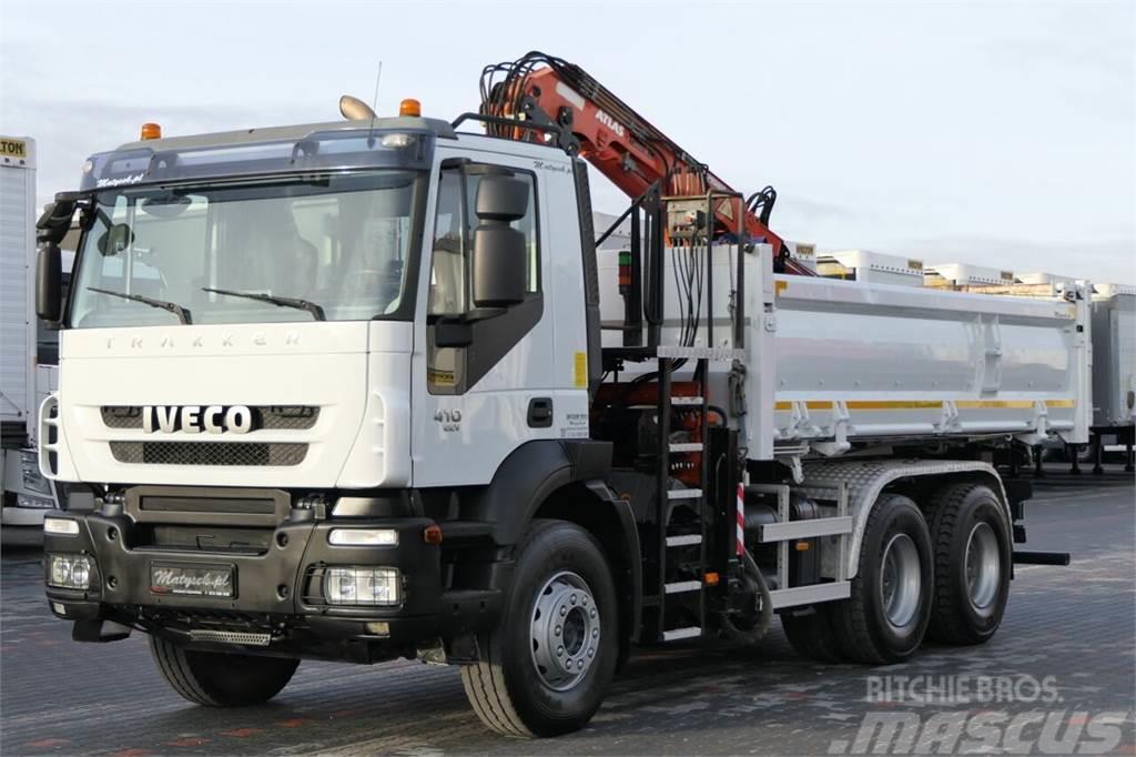 Iveco TRAKKER 410 / 6X4 / 2 STR. WYWROTKA + HDS ATLAS 12 Kiperi kamioni
