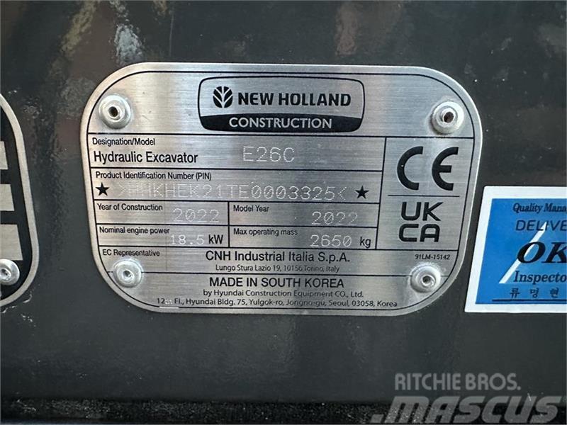 New Holland E26C Mini bageri < 7t