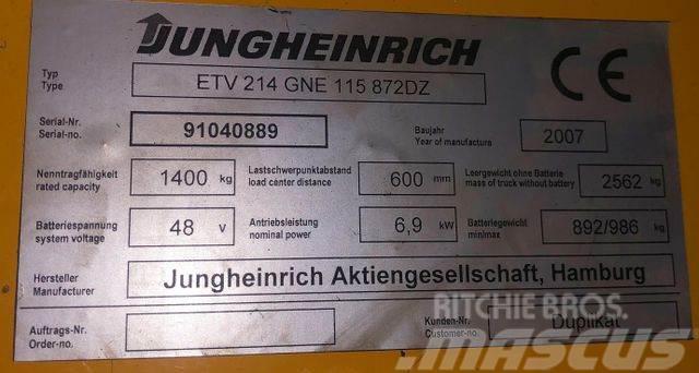 Jungheinrich ETV 214 - 8.42M HUB 3.995 STD. - BATTERIE70% Viljuškari sa pomičnim stupom