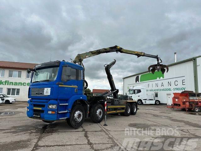 MAN TGA 41.460 for containers and scrap + crane 8x4 Rol kiper kamioni sa kukom za podizanje tereta