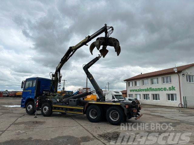 MAN TGA 41.460 for containers and scrap + crane 8x4 Rol kiper kamioni sa kukom za podizanje tereta