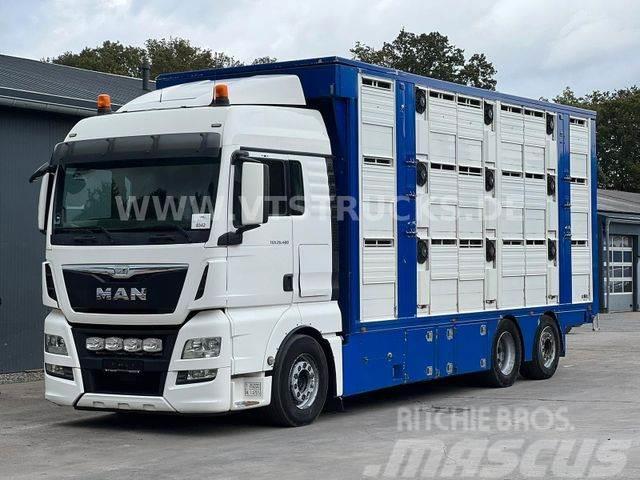 MAN TGX 26.480 6x2 3.Stock FINKL mit Hubdach,Tränke Kamioni za prevoz životinja