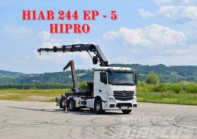 Mercedes-Benz Actros 2545 * HIAB 244 EP-5HIPRO/FUNK * TOP Rol kiper kamioni sa kukom za podizanje tereta