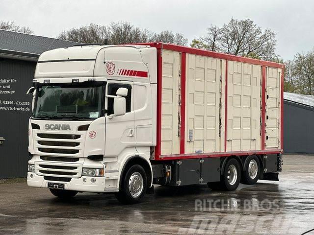 Scania R490 EU6 6x2 4.Stock Menke m. Hubdach &amp; Tränke Kamioni za prevoz životinja